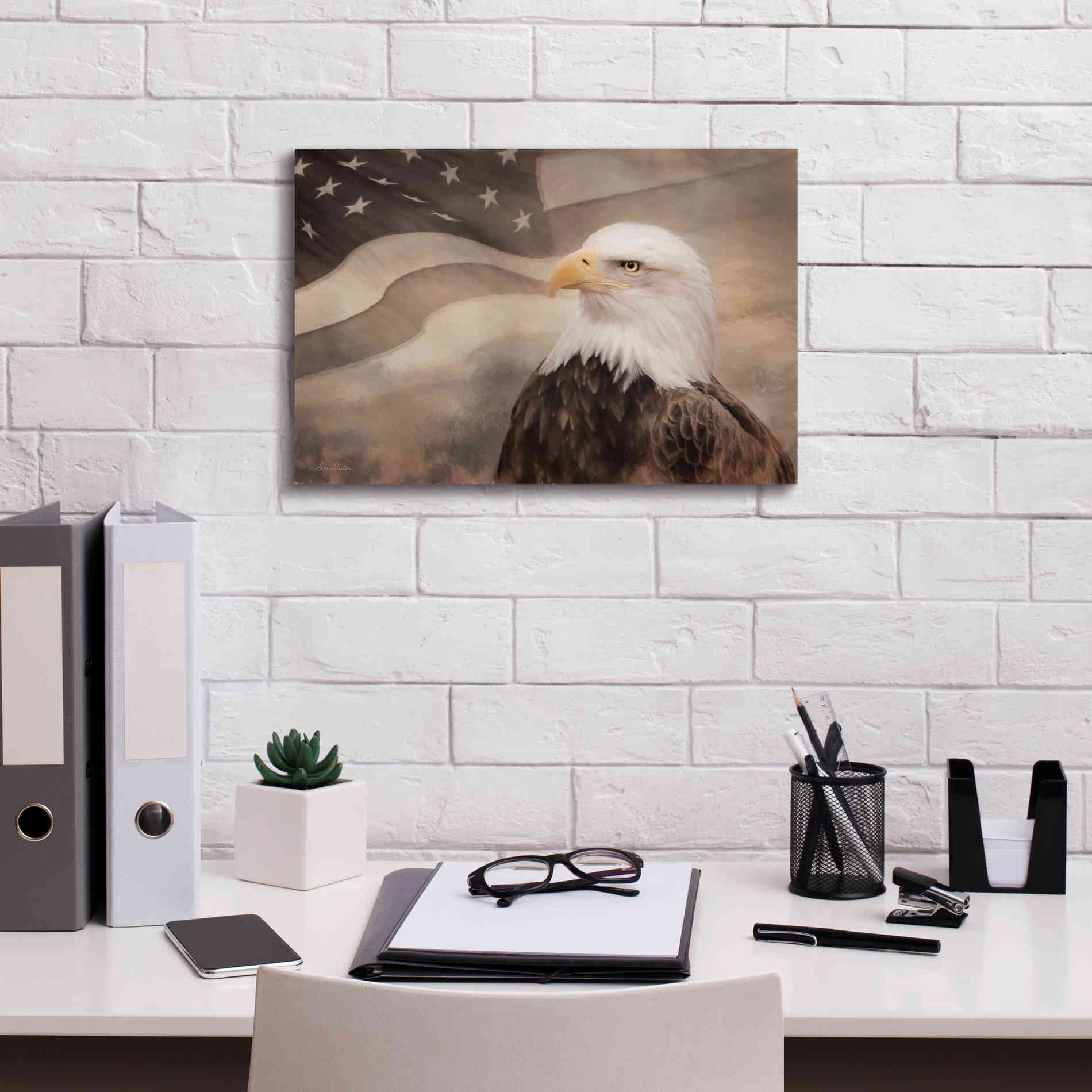 'US Symbols' by Lori Deiter, Canvas Wall Art,18 x 12