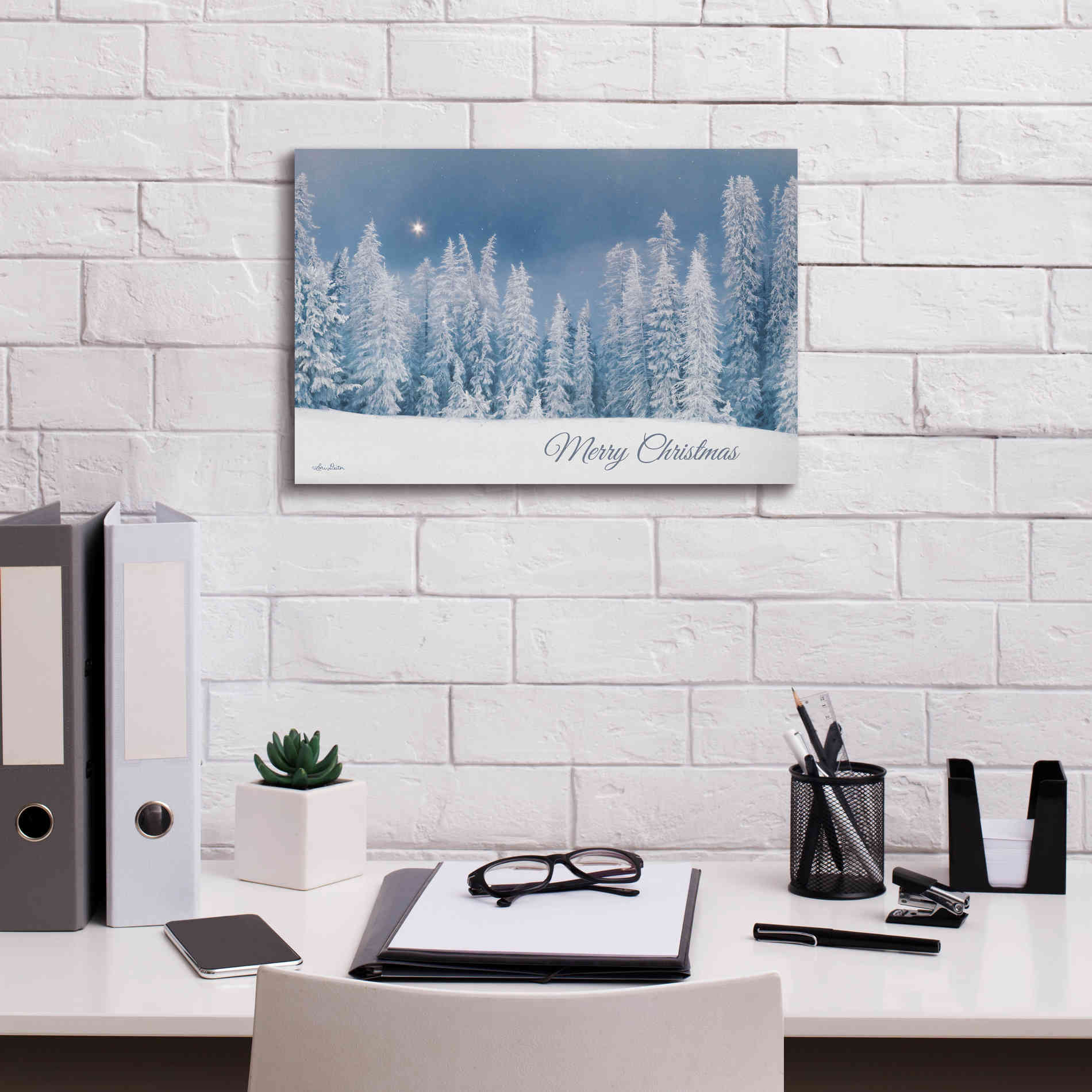 'Lava Mountain Merry Christmas' by Lori Deiter, Canvas Wall Art,18 x 12