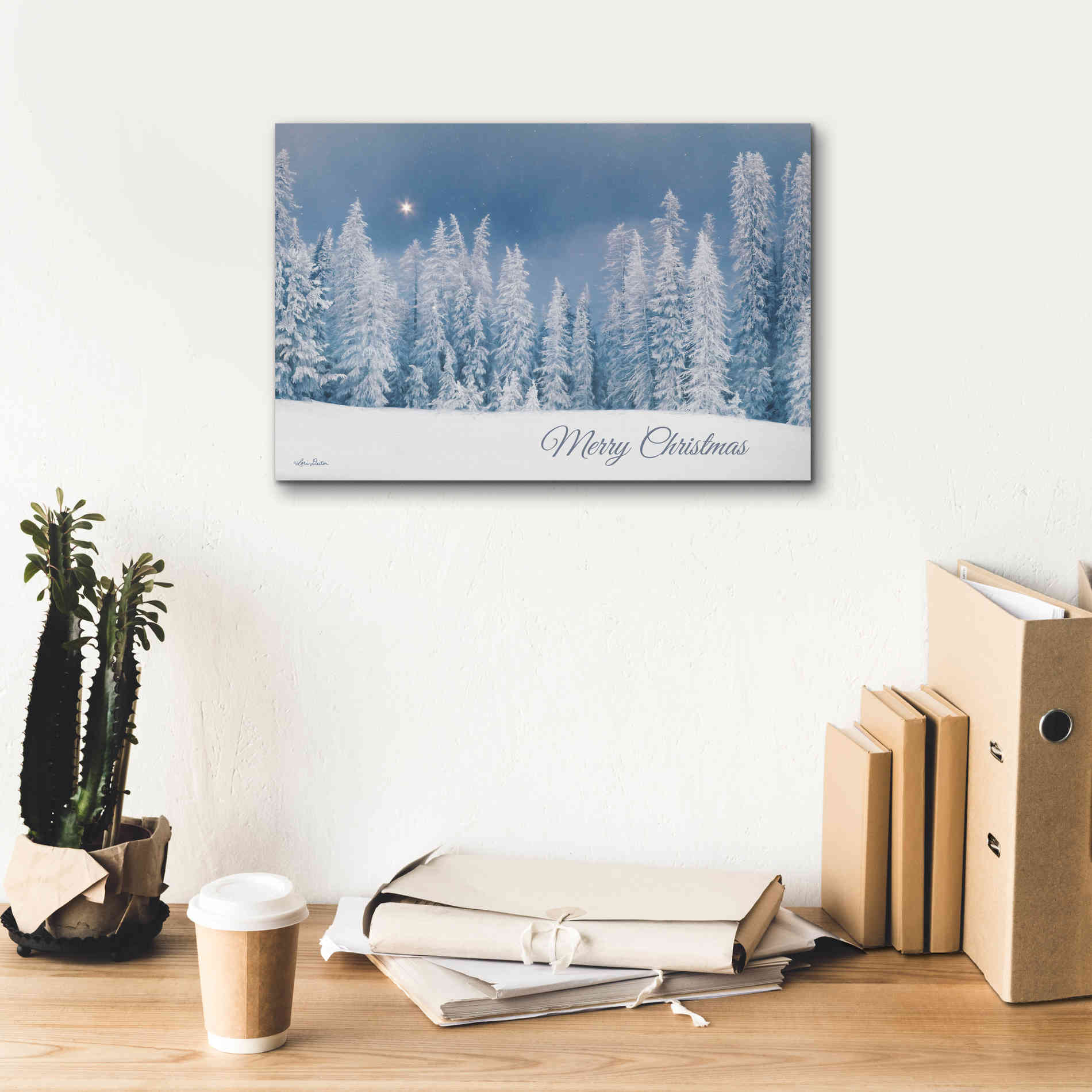 'Lava Mountain Merry Christmas' by Lori Deiter, Canvas Wall Art,18 x 12