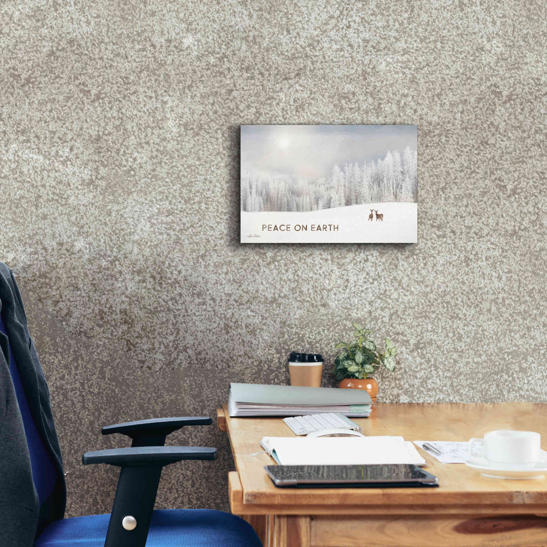 'Lava Mountain Snow Storm with Deer' by Lori Deiter, Canvas Wall Art,18 x 12