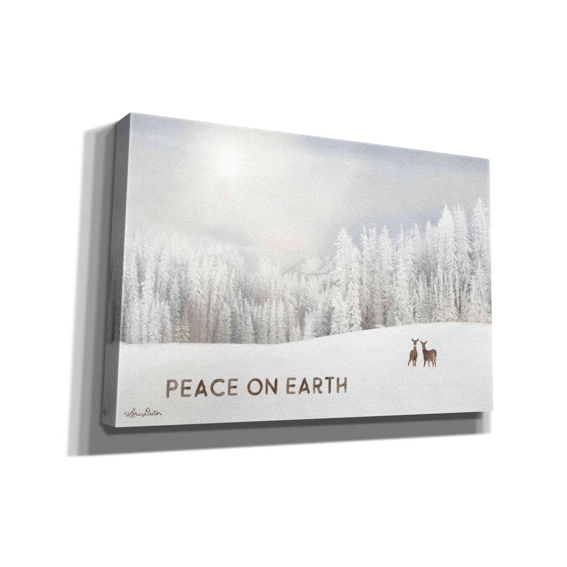 'Lava Mountain Snow Storm with Deer' by Lori Deiter, Canvas Wall Art