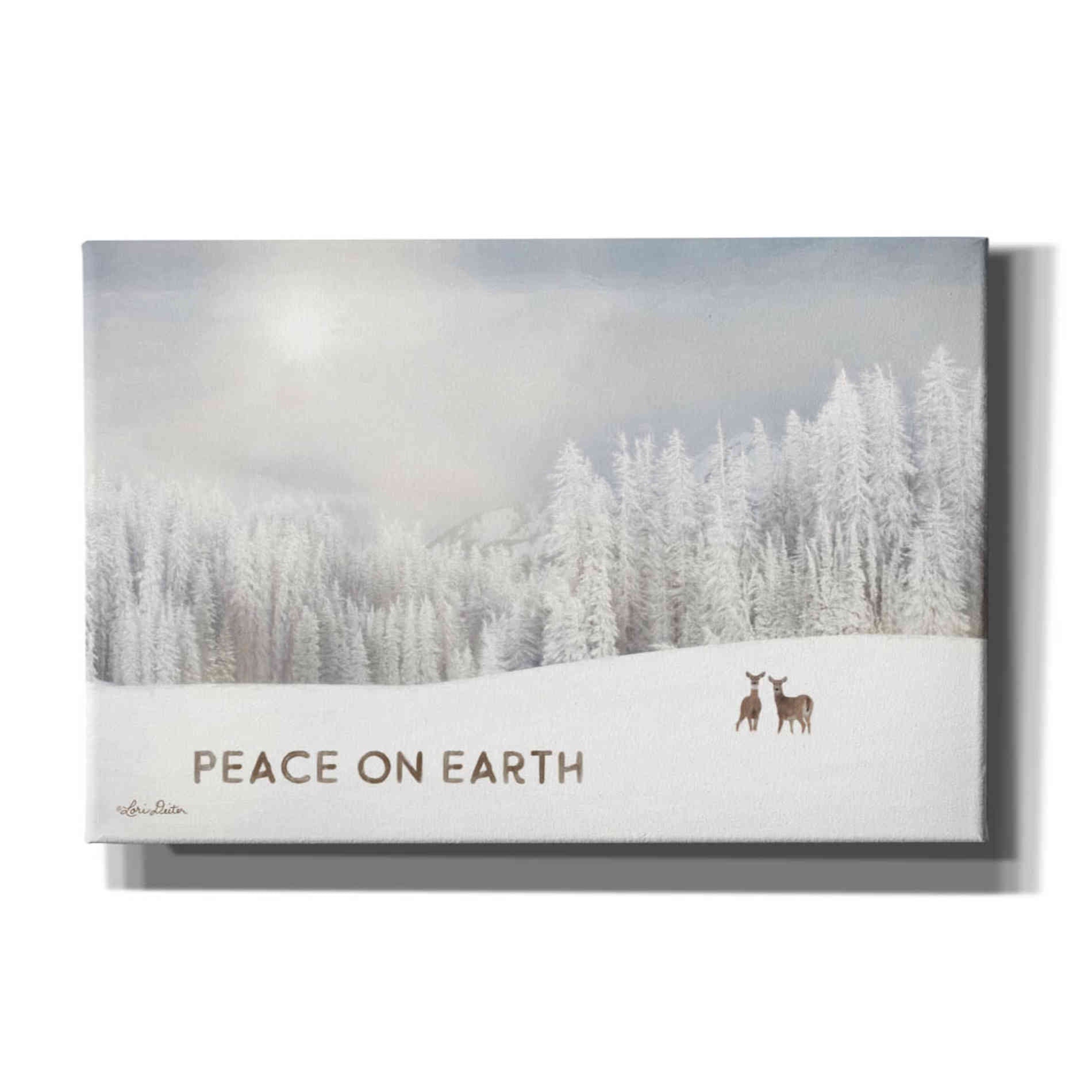 'Lava Mountain Snow Storm with Deer' by Lori Deiter, Canvas Wall Art