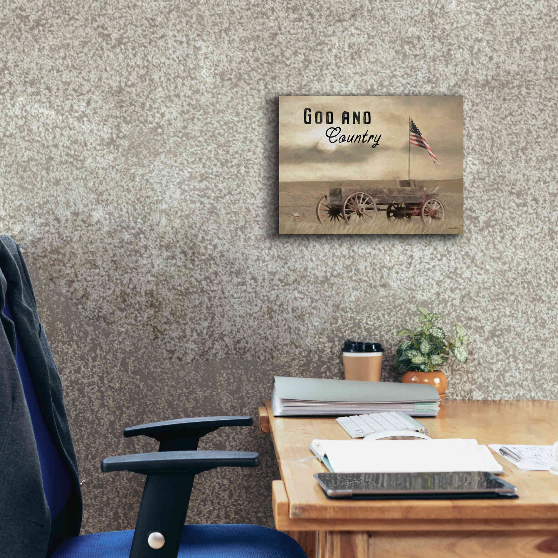 'God and Country' by Lori Deiter, Canvas Wall Art,16 x 12