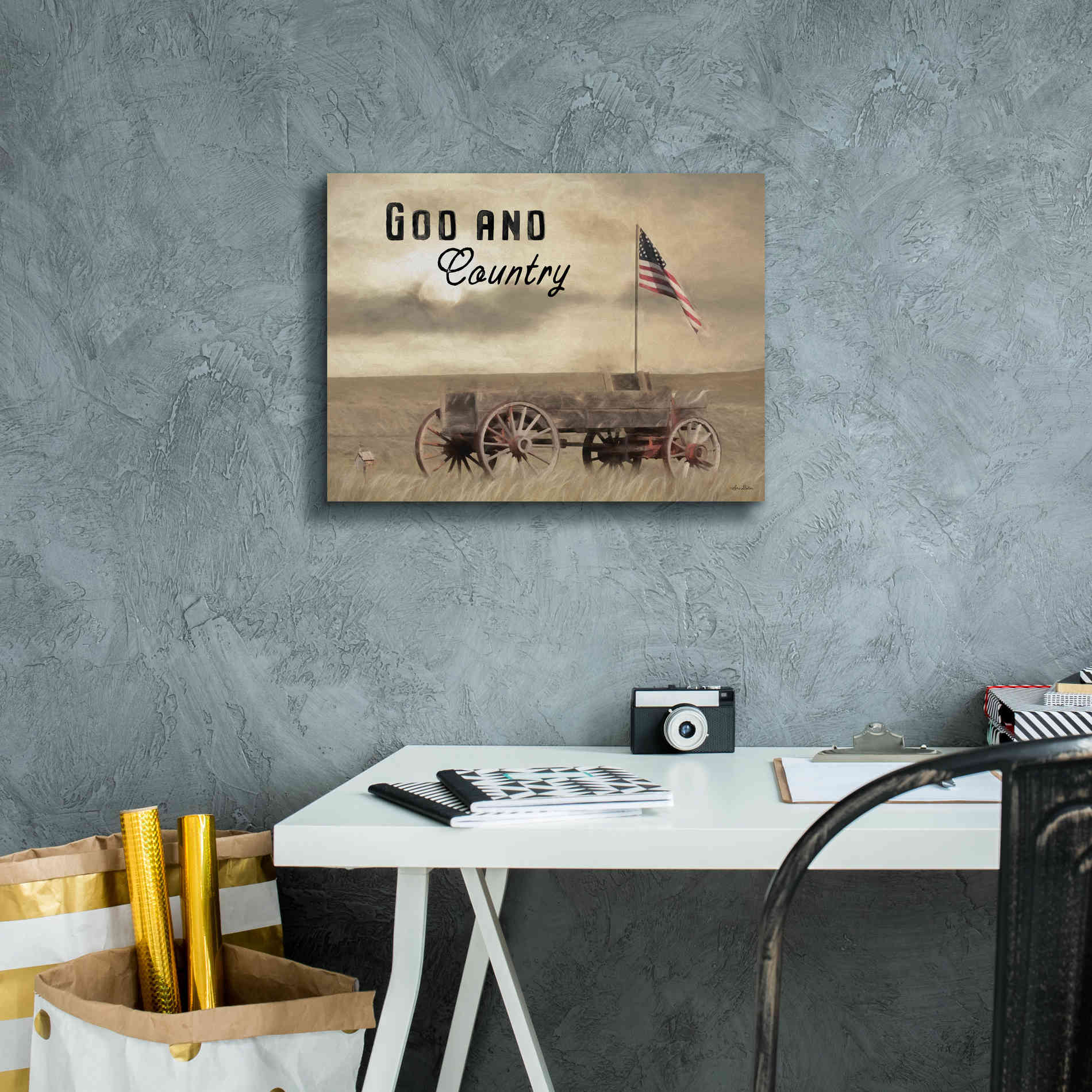 'God and Country' by Lori Deiter, Canvas Wall Art,16 x 12