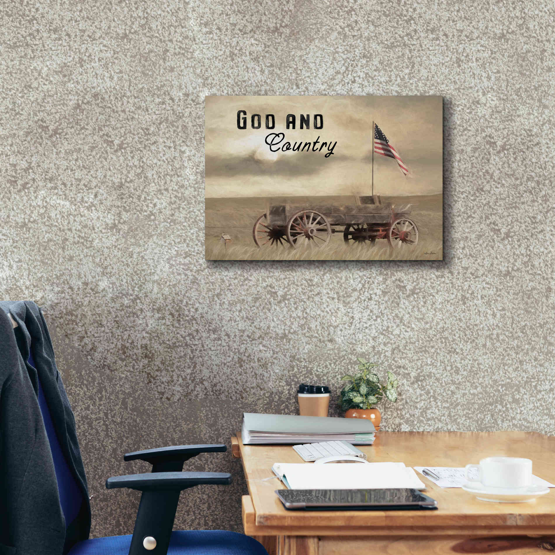 'God and Country' by Lori Deiter, Canvas Wall Art,26 x 18