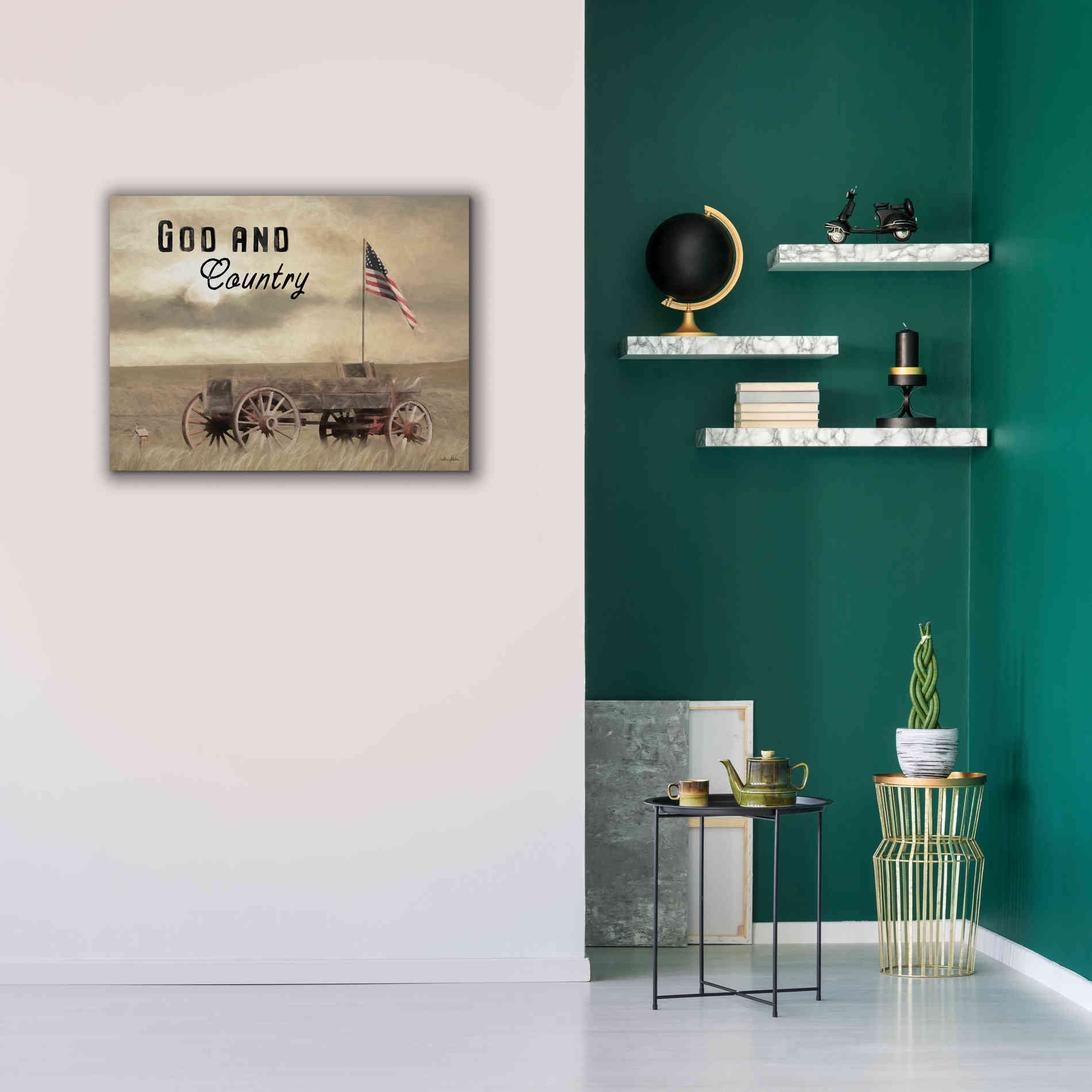 'God and Country' by Lori Deiter, Canvas Wall Art,34 x 26
