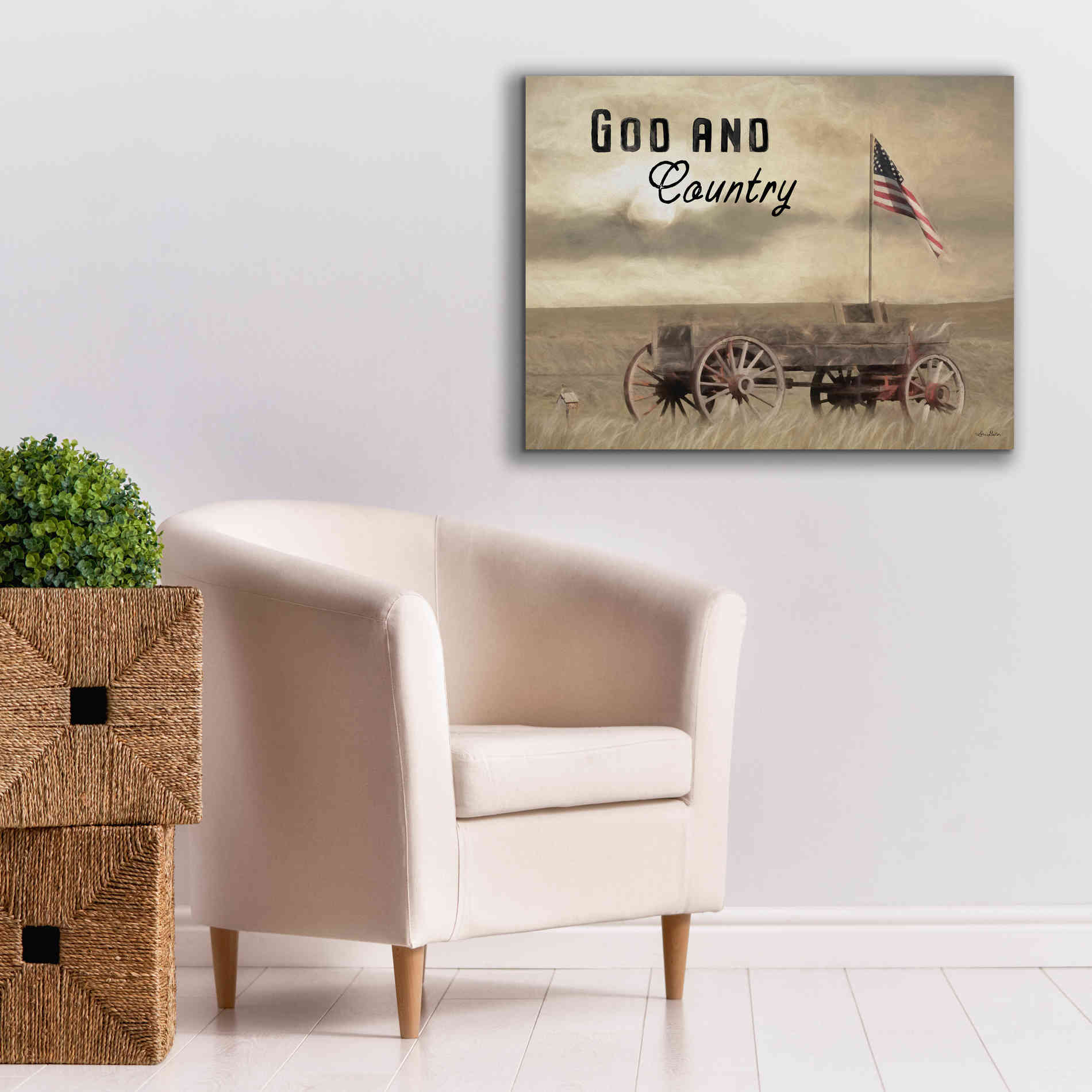'God and Country' by Lori Deiter, Canvas Wall Art,34 x 26
