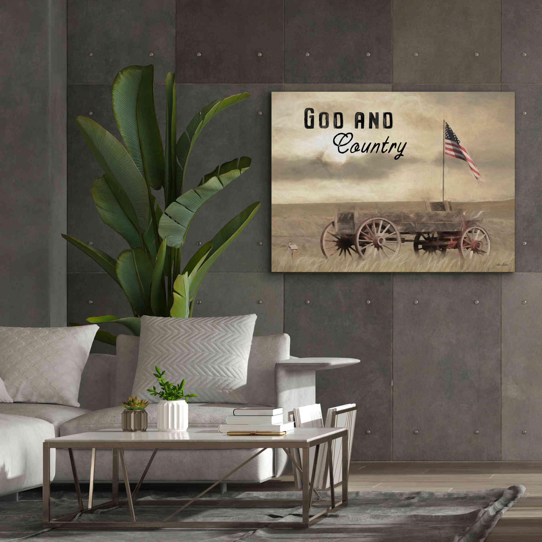 'God and Country' by Lori Deiter, Canvas Wall Art,54 x 40