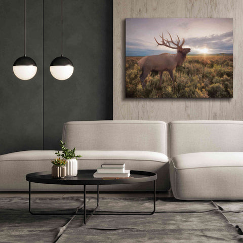 Image of 'Jackson Sunrise with Elk' by Lori Deiter, Canvas Wall Art,54 x 40