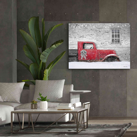 Image of 'Christmas Truck with Plaid Bow' by Lori Deiter, Canvas Wall Art,54 x 40