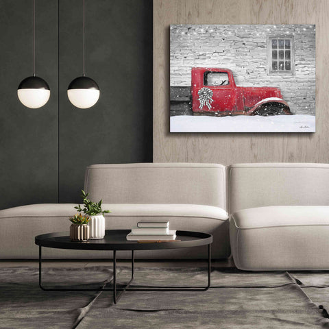 Image of 'Christmas Truck with Plaid Bow' by Lori Deiter, Canvas Wall Art,54 x 40