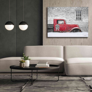 'Christmas Truck with Plaid Bow' by Lori Deiter, Canvas Wall Art,54 x 40