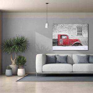 'Christmas Truck with Plaid Bow' by Lori Deiter, Canvas Wall Art,54 x 40