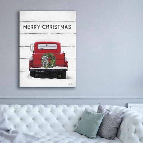 Image of 'Christmas Truck on Wood' by Lori Deiter, Canvas Wall Art,40 x 54