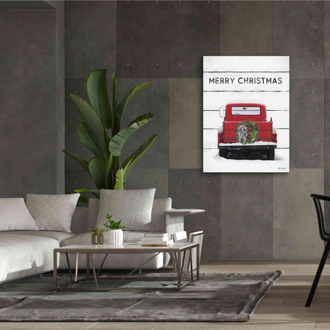 Image of 'Christmas Truck on Wood' by Lori Deiter, Canvas Wall Art,40 x 54