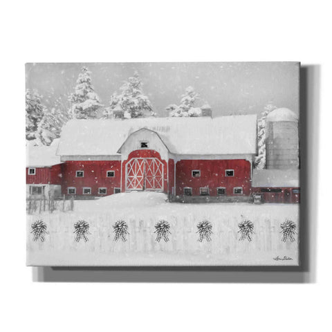 Image of 'Barn with Fence and Bows' by Lori Deiter, Canvas Wall Art