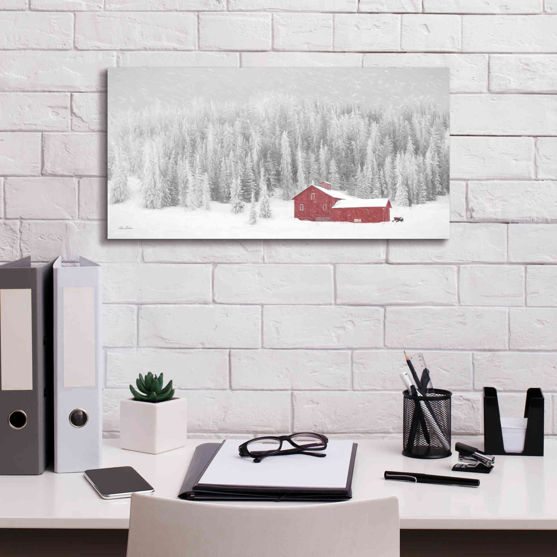 'Old Wyoming Barn' by Lori Deiter, Canvas Wall Art,24 x 12