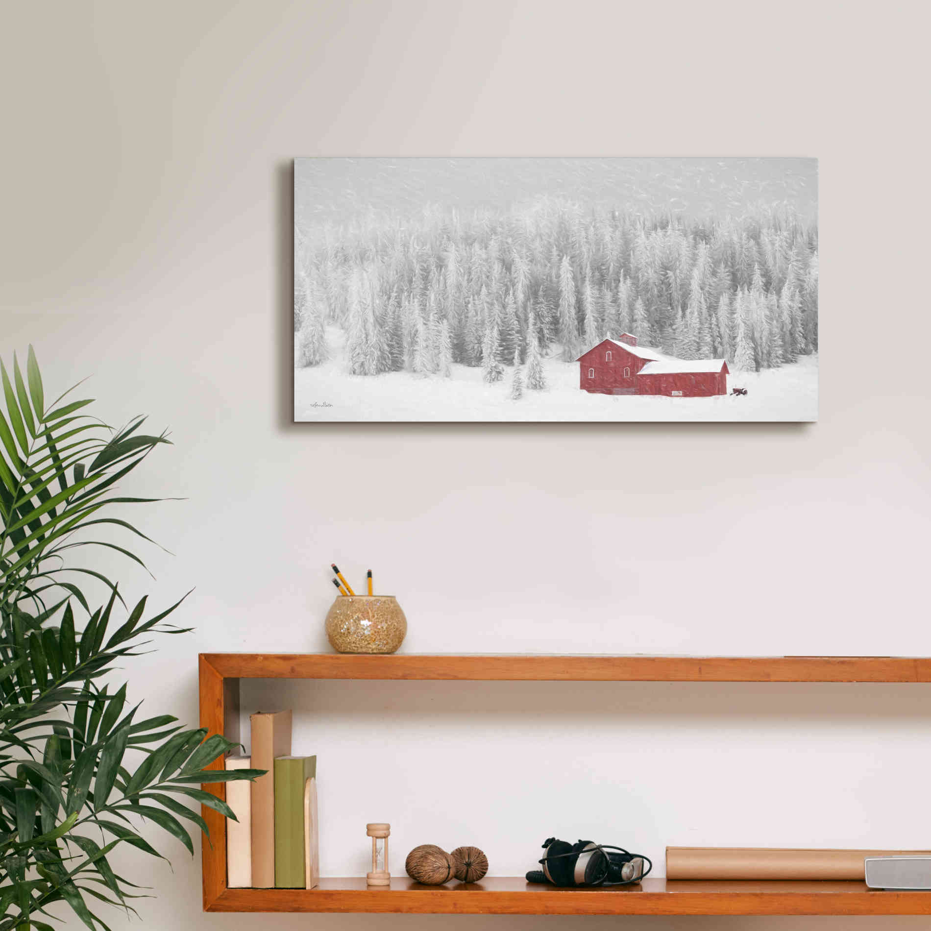 'Old Wyoming Barn' by Lori Deiter, Canvas Wall Art,24 x 12