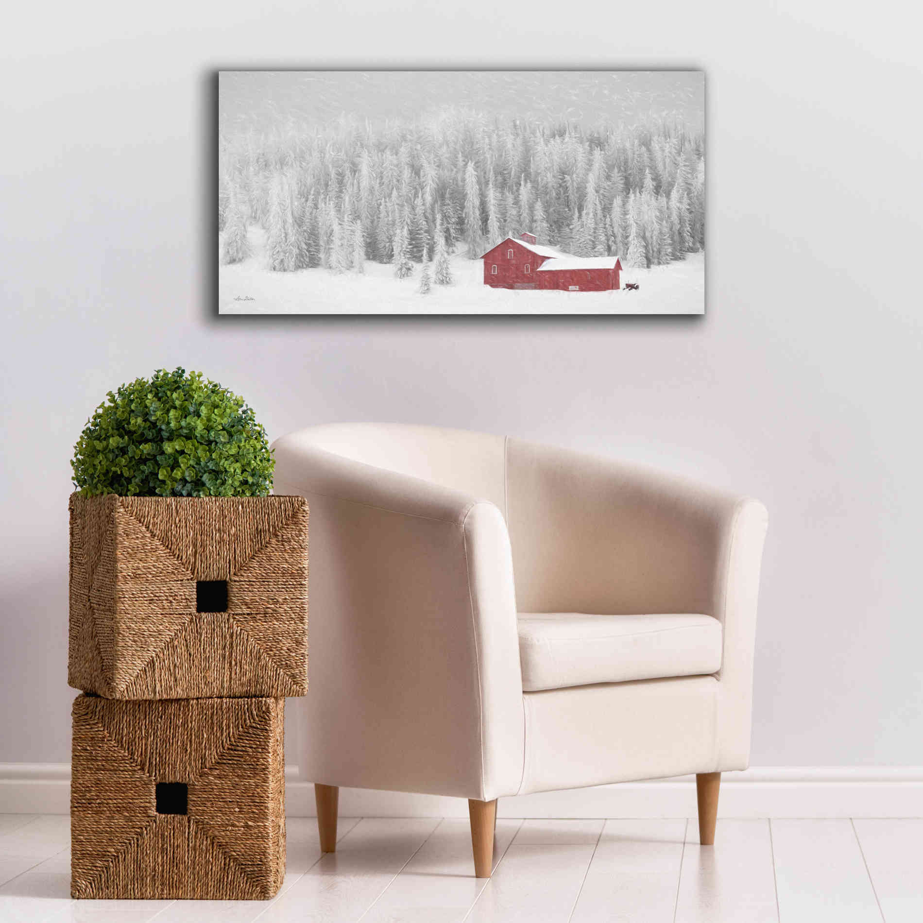 'Old Wyoming Barn' by Lori Deiter, Canvas Wall Art,40 x 20