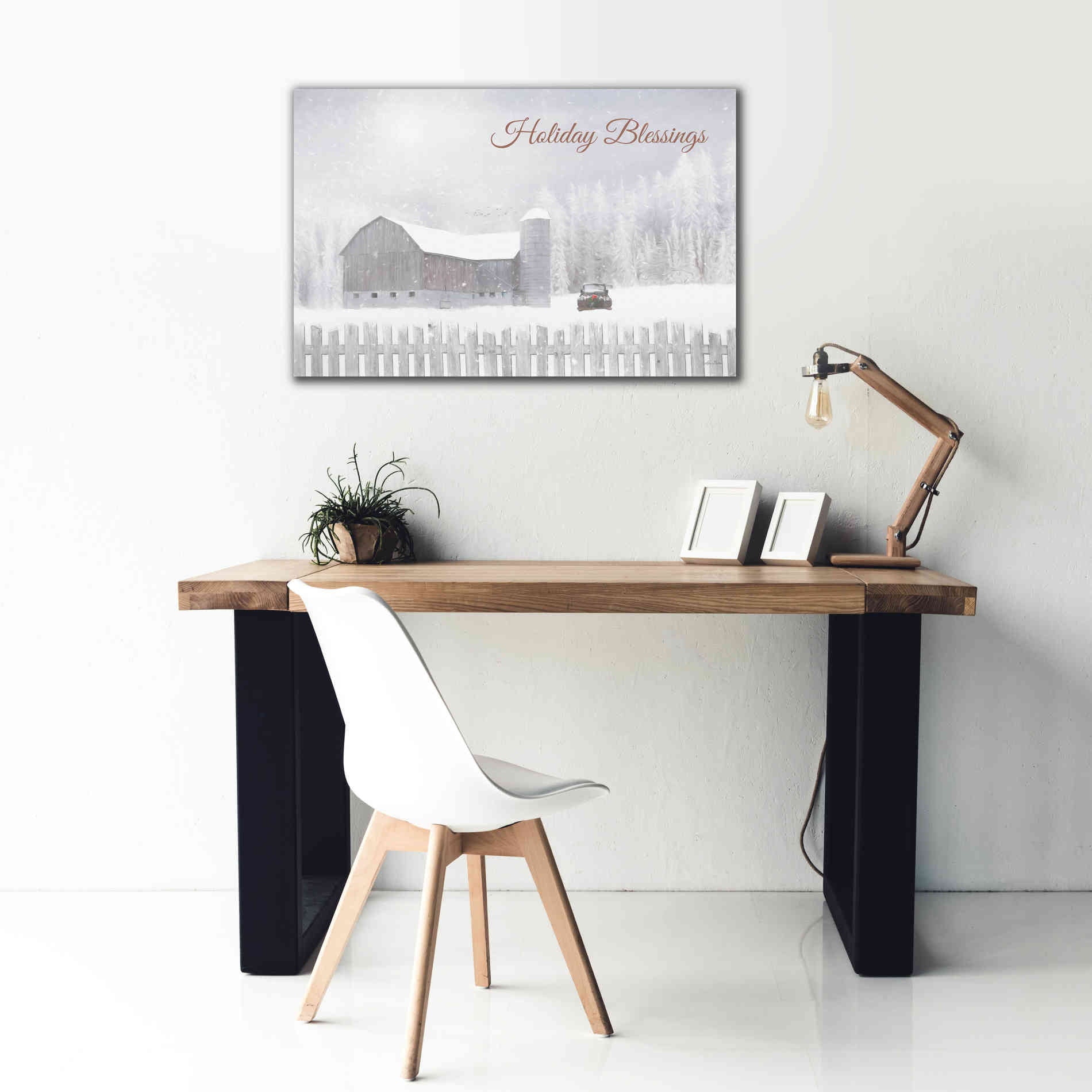 'Holiday Blessings with Truck' by Lori Deiter, Canvas Wall Art,40 x 26