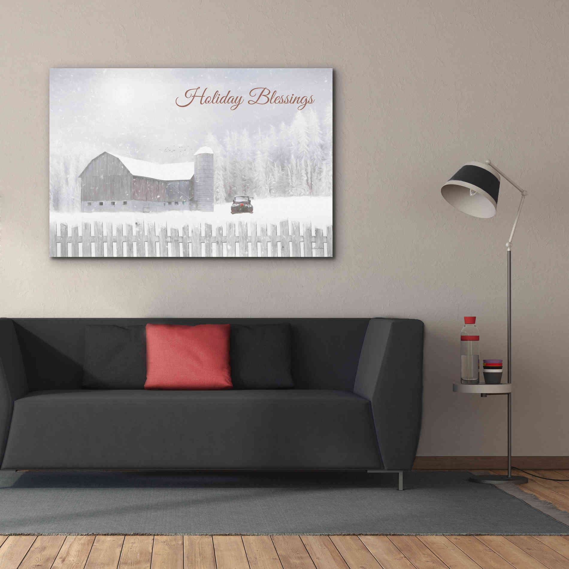 'Holiday Blessings with Truck' by Lori Deiter, Canvas Wall Art,60 x 40