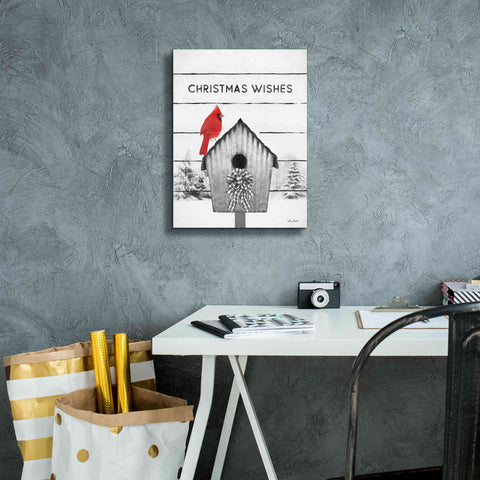 Image of 'Christmas Birdhouse' by Lori Deiter, Canvas Wall Art,12 x 16