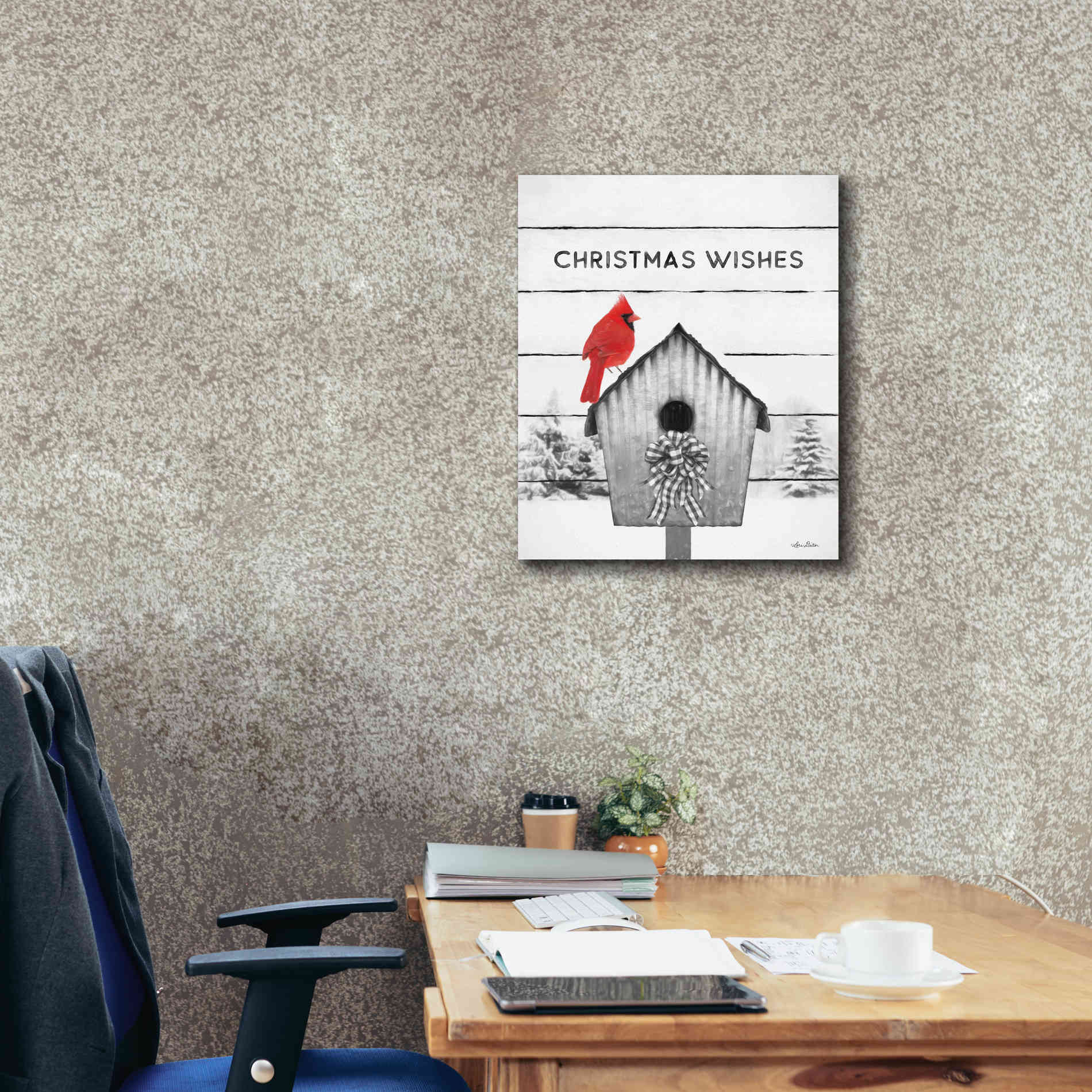 'Christmas Birdhouse' by Lori Deiter, Canvas Wall Art,20 x 24