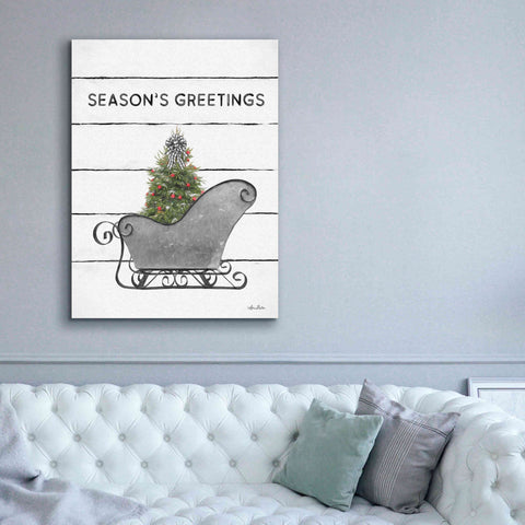 Image of 'Christmas Sled with Tree' by Lori Deiter, Canvas Wall Art,40 x 54