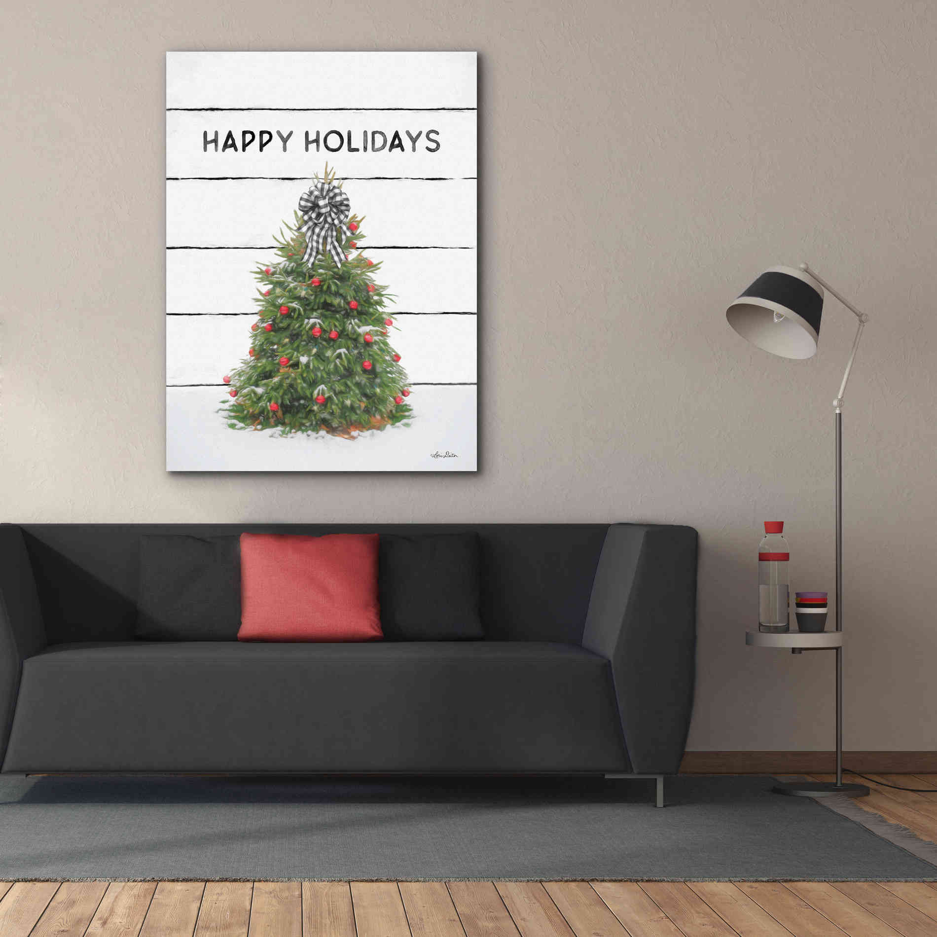 'Christmas Tree on Wood' by Lori Deiter, Canvas Wall Art,40 x 54