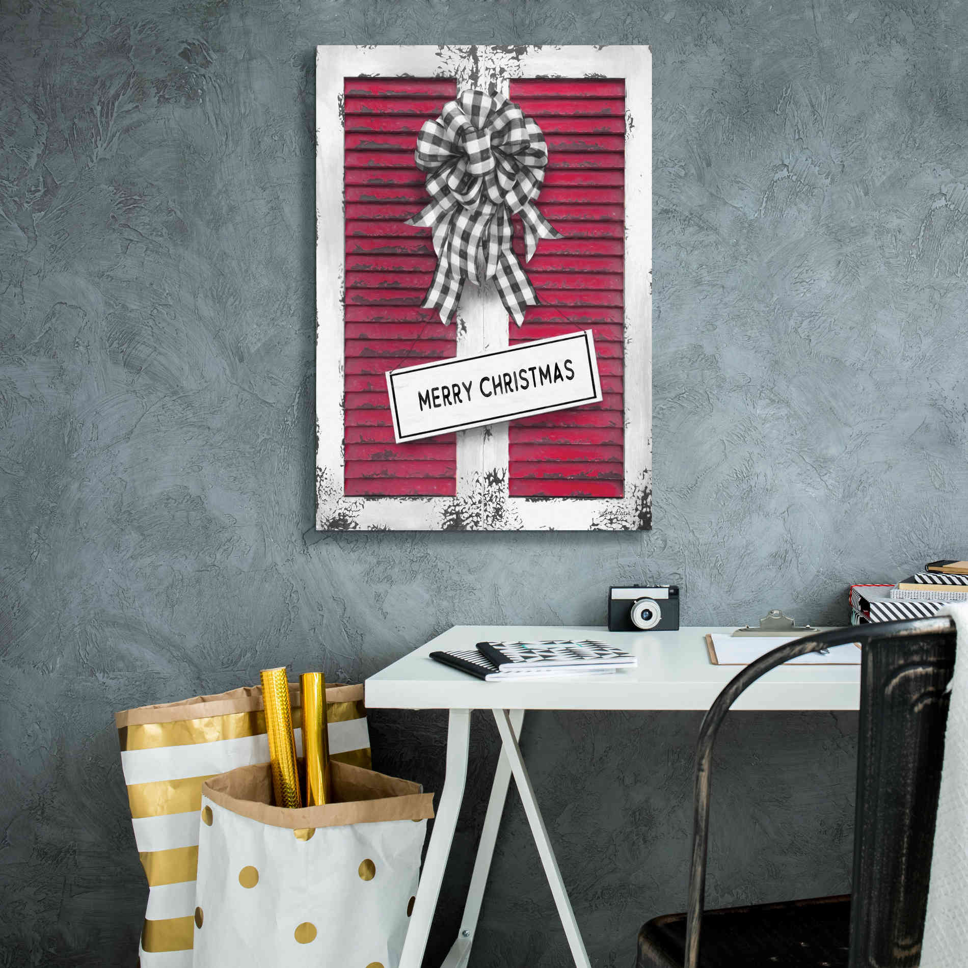 'Christmas Shutters Merry Christmas' by Lori Deiter, Canvas Wall Art,18 x 26