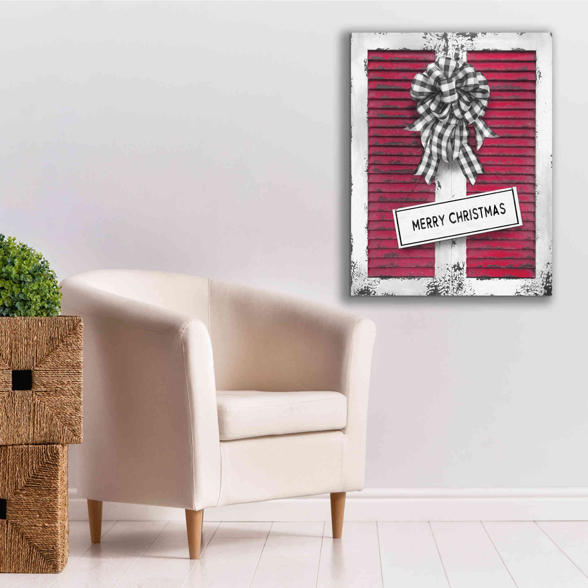 'Christmas Shutters Merry Christmas' by Lori Deiter, Canvas Wall Art,26 x 34