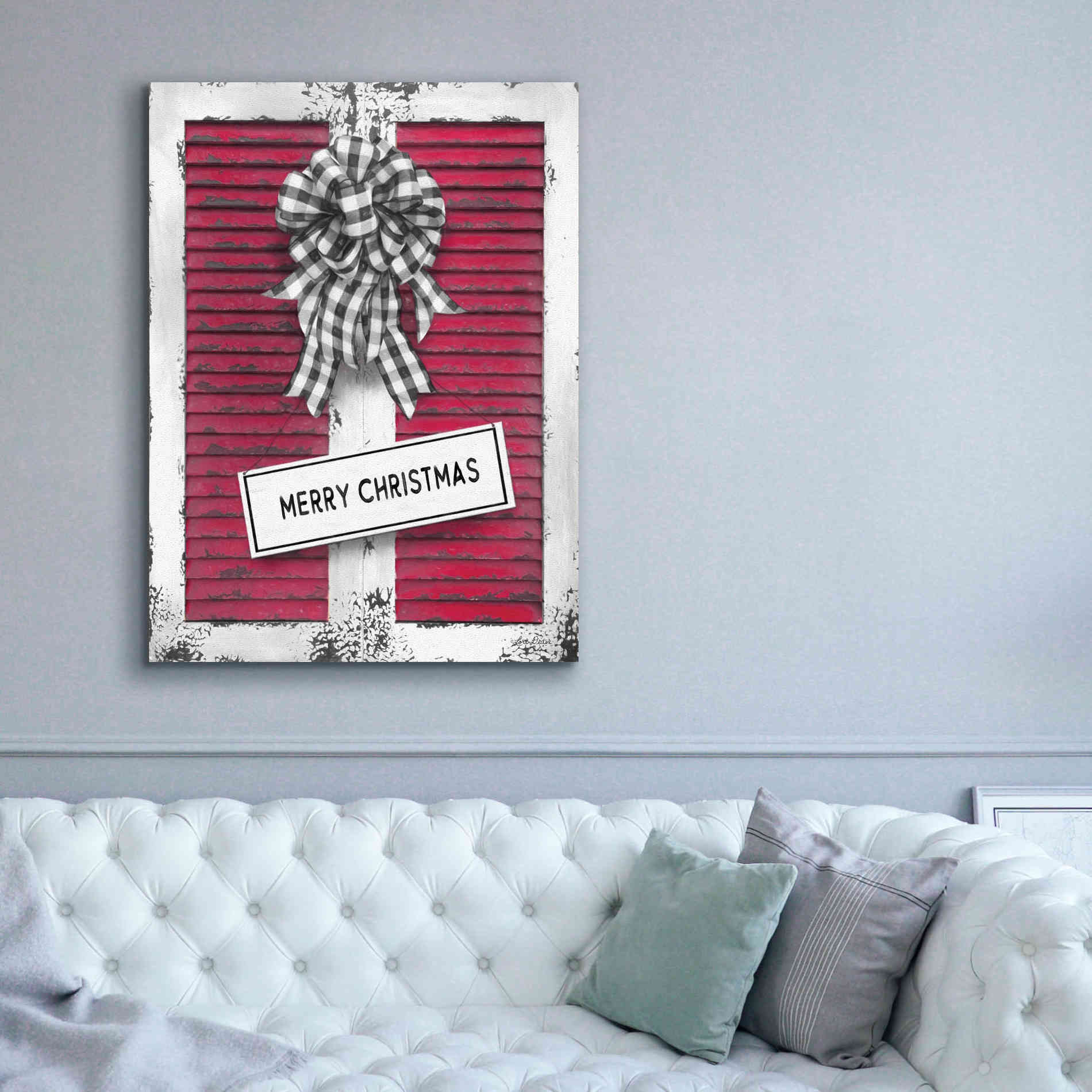 'Christmas Shutters Merry Christmas' by Lori Deiter, Canvas Wall Art,40 x 54