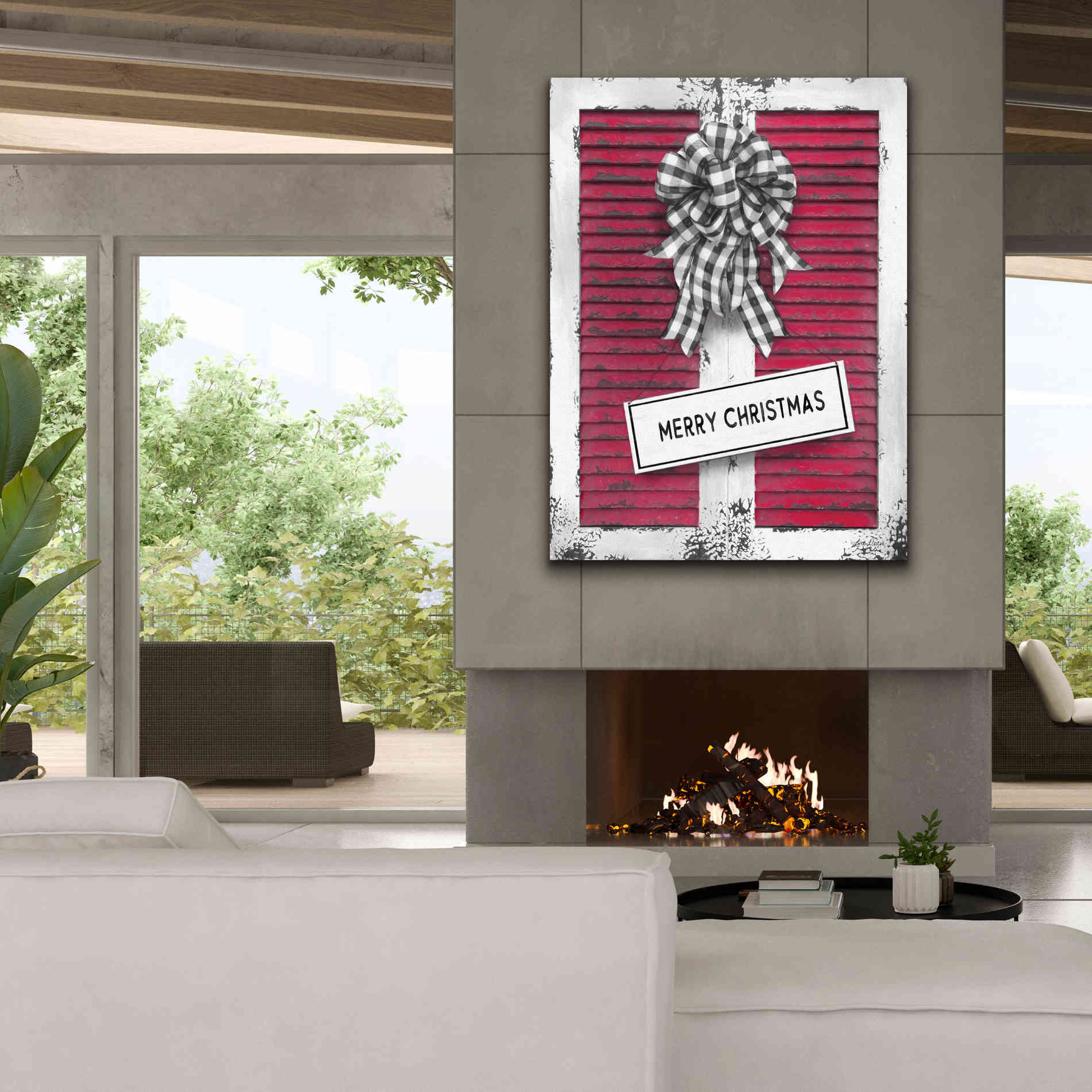 'Christmas Shutters Merry Christmas' by Lori Deiter, Canvas Wall Art,40 x 54