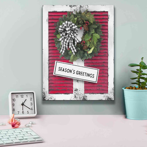 Image of 'Christmas Shutters with Wreath I' by Lori Deiter, Canvas Wall Art,12 x 16
