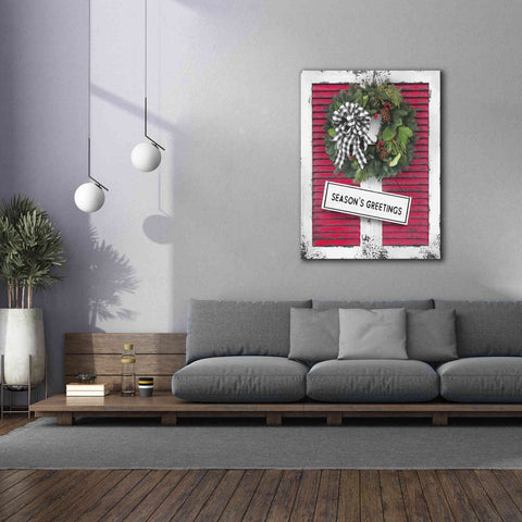 Image of 'Christmas Shutters with Wreath I' by Lori Deiter, Canvas Wall Art,40 x 54