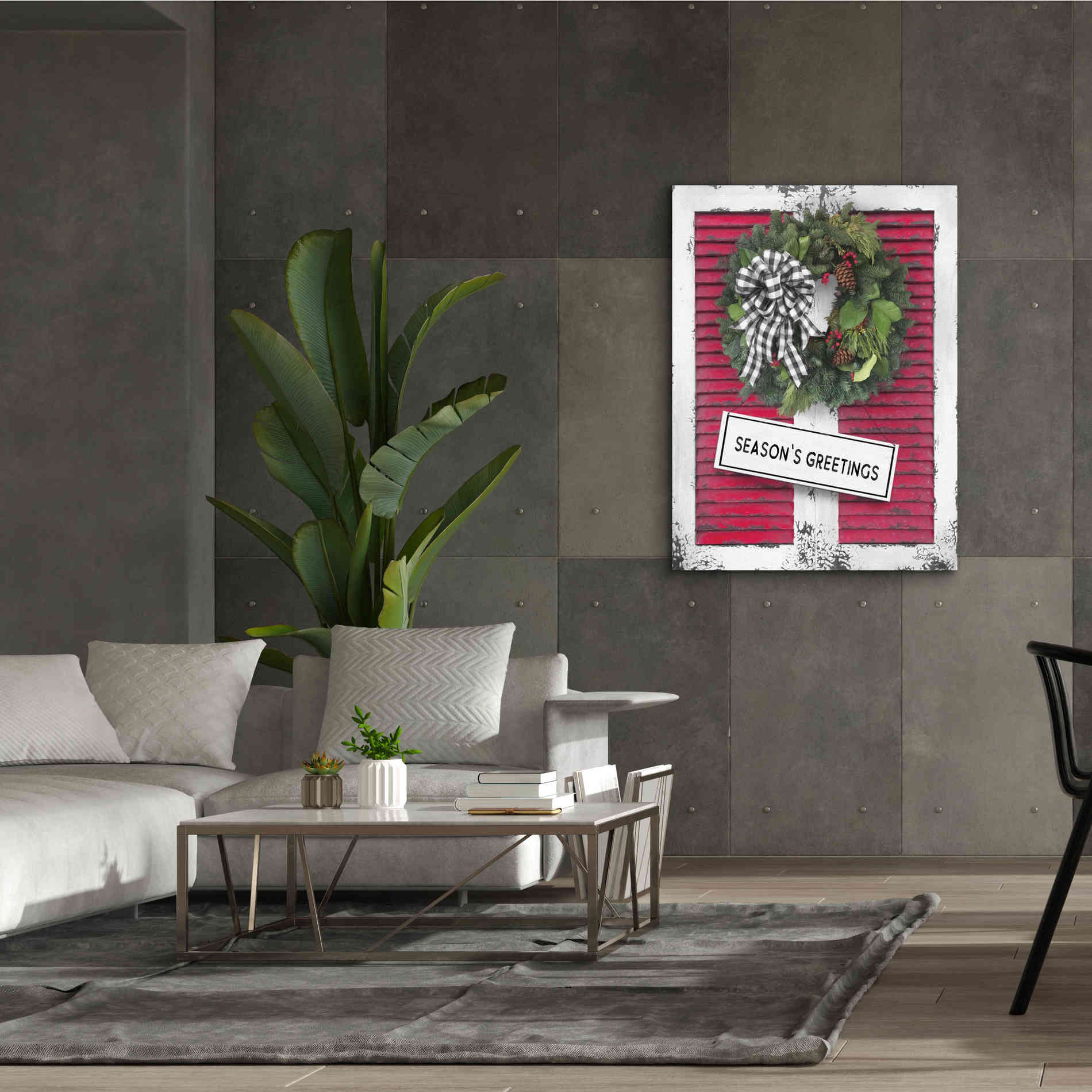 'Christmas Shutters with Wreath I' by Lori Deiter, Canvas Wall Art,40 x 54