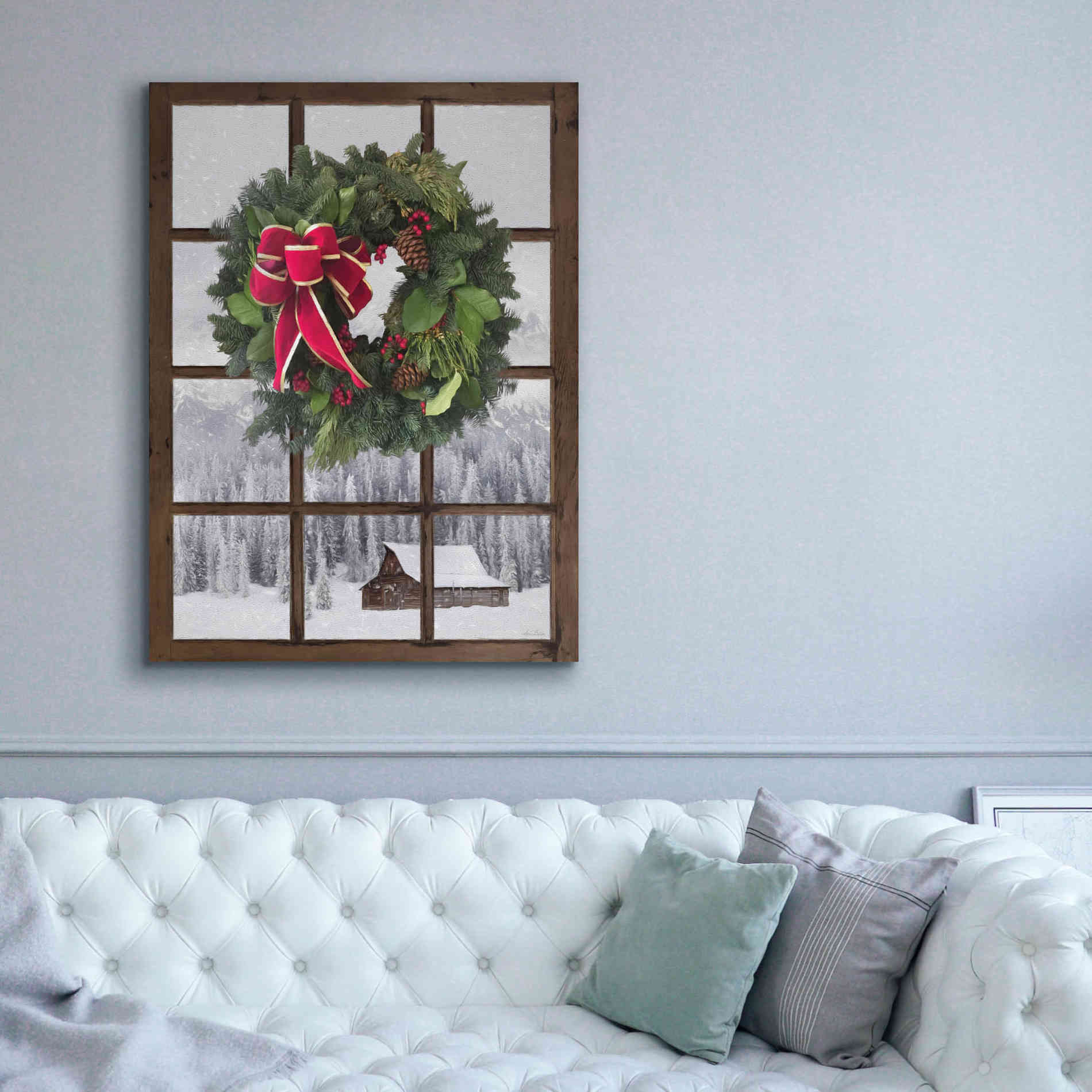 'Teton Christmas Window' by Lori Deiter, Canvas Wall Art,40 x 54