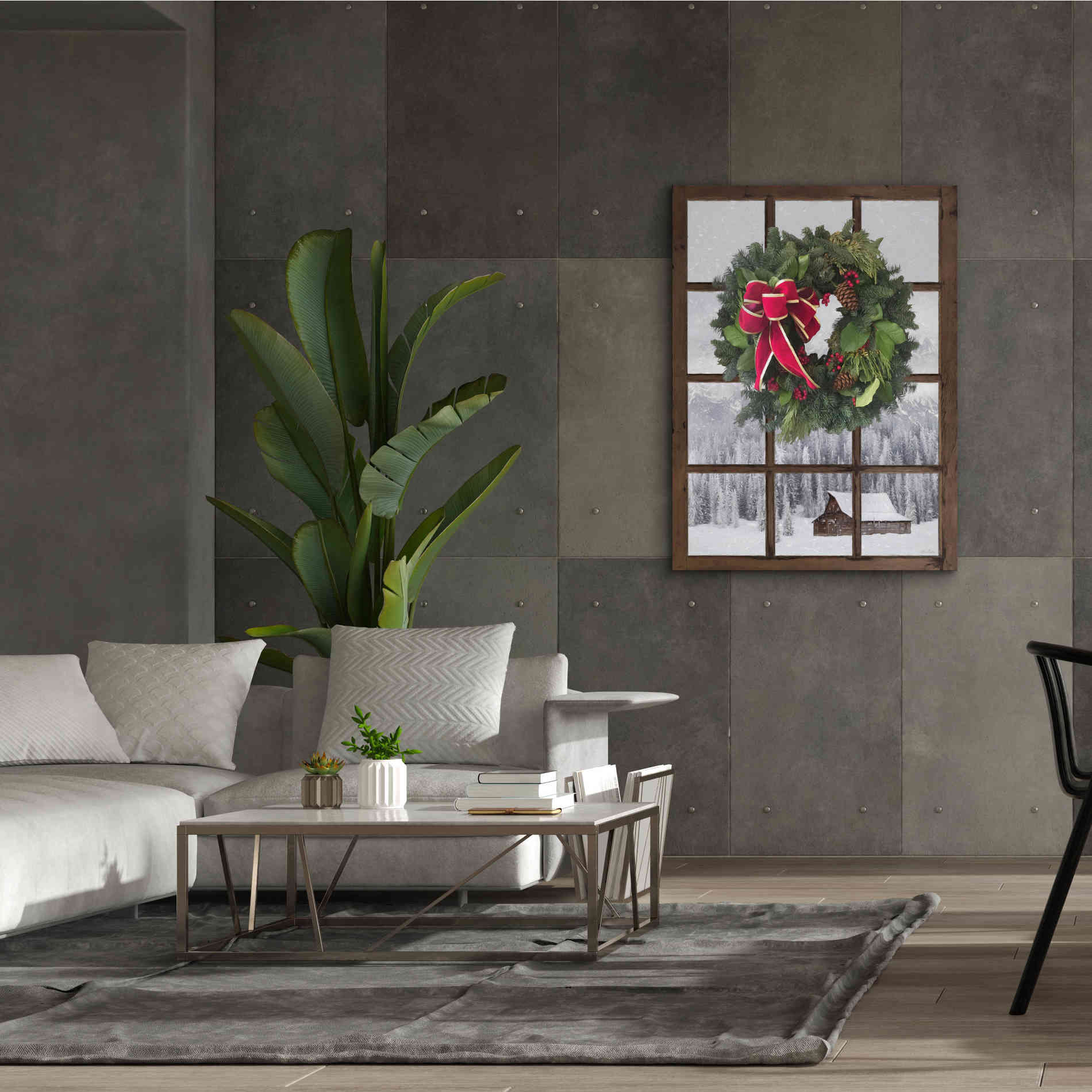 'Teton Christmas Window' by Lori Deiter, Canvas Wall Art,40 x 54