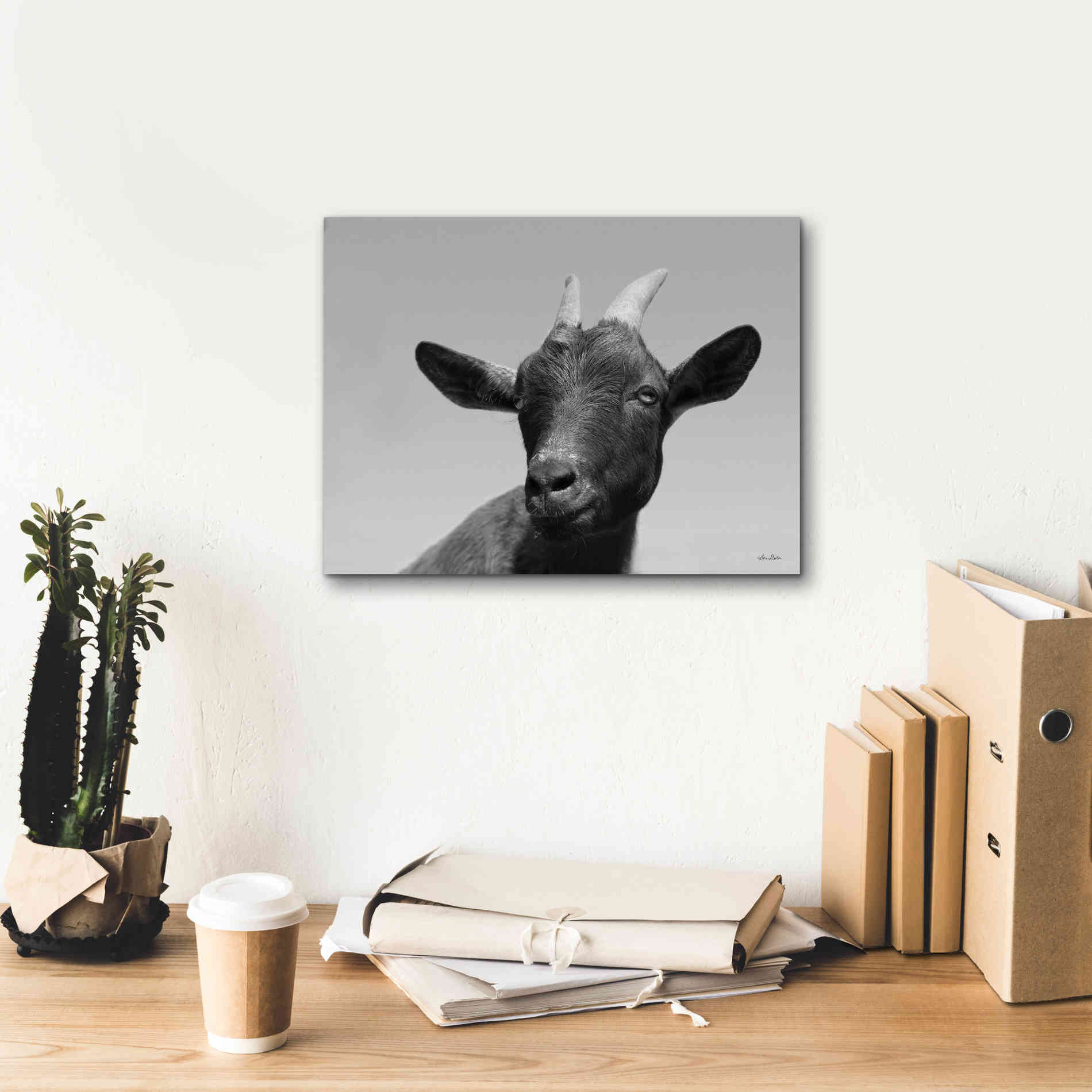 'Lake Tobias Goat I' by Lori Deiter, Canvas Wall Art,16 x 12