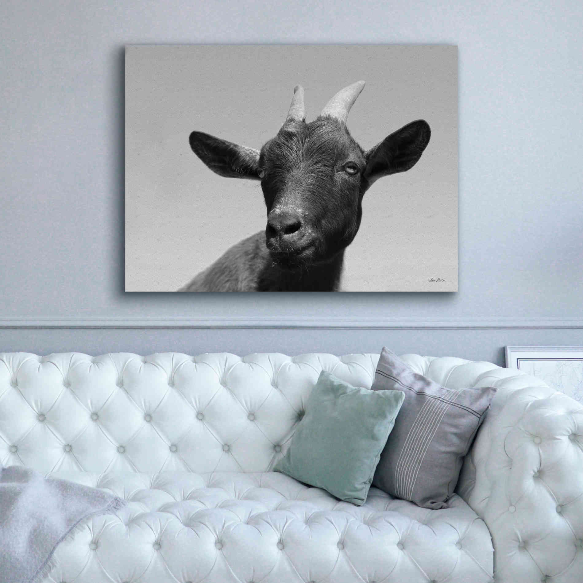 'Lake Tobias Goat I' by Lori Deiter, Canvas Wall Art,54 x 40