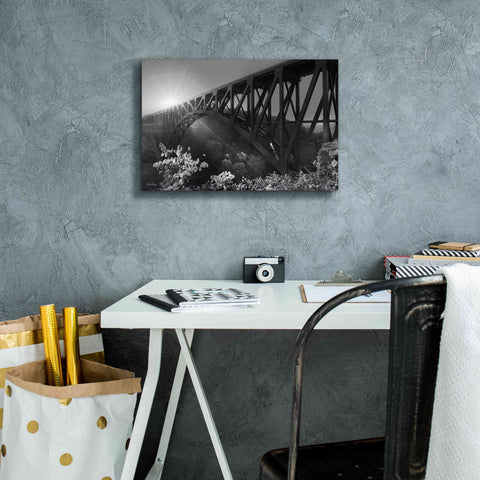 Image of 'Sunrise at Letchworth Black & White' by Lori Deiter, Canvas Wall Art,18 x 12