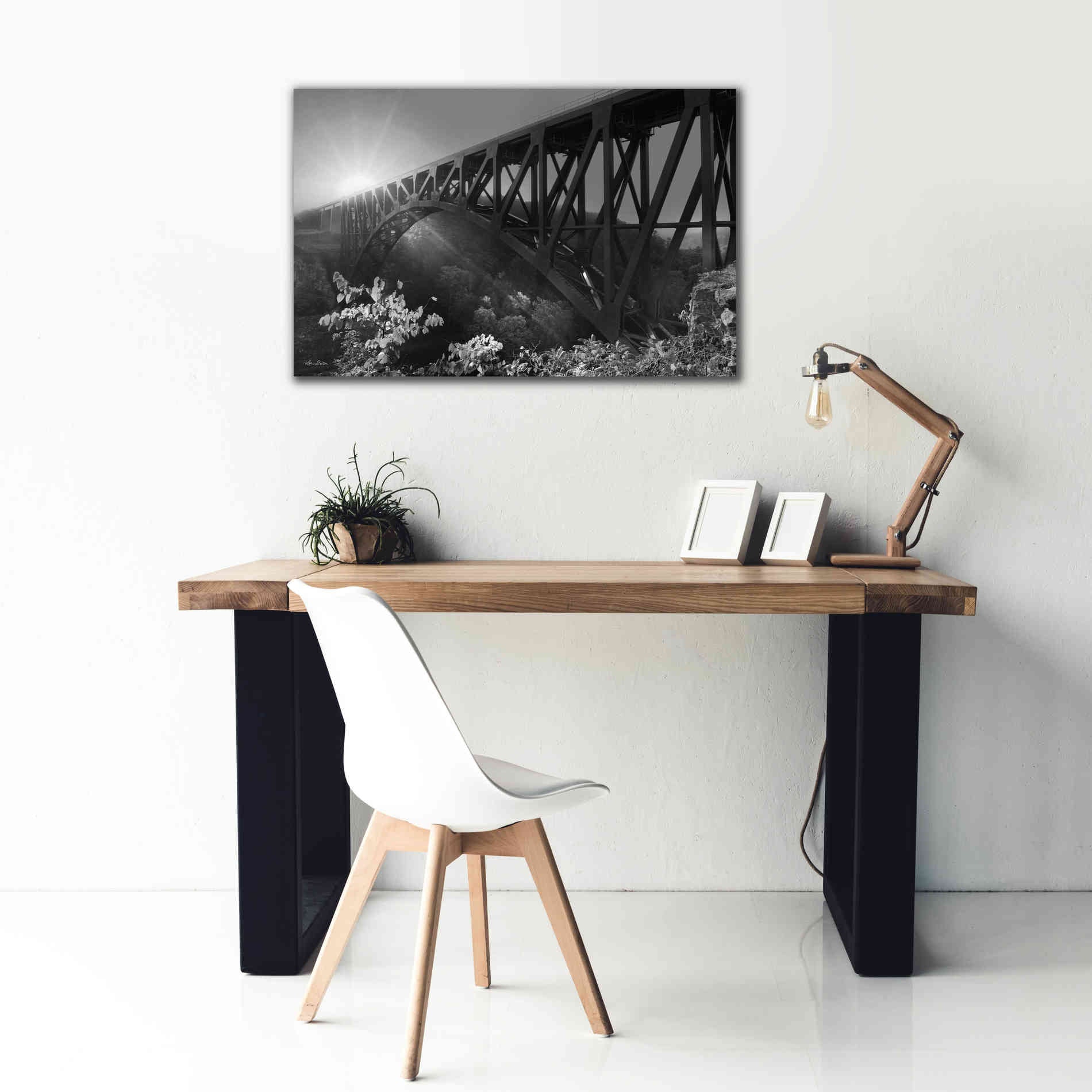 'Sunrise at Letchworth Black & White' by Lori Deiter, Canvas Wall Art,40 x 26
