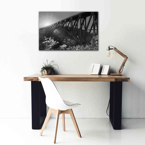 Image of 'Sunrise at Letchworth Black & White' by Lori Deiter, Canvas Wall Art,40 x 26