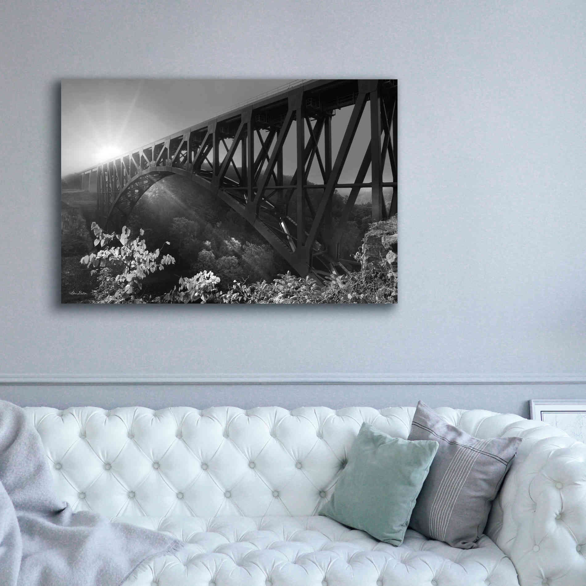 'Sunrise at Letchworth Black & White' by Lori Deiter, Canvas Wall Art,60 x 40