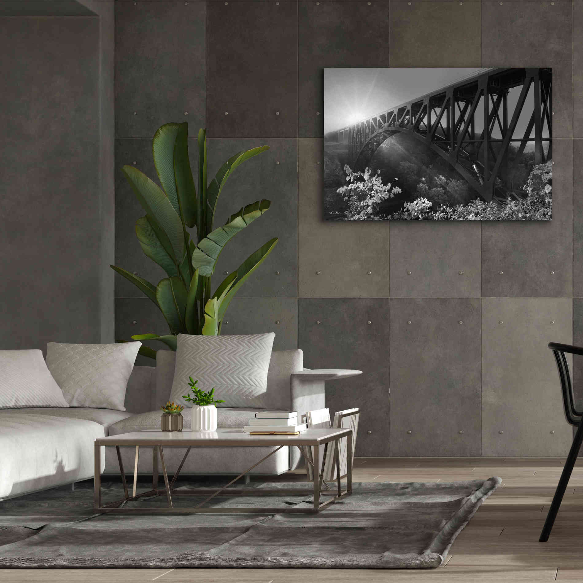 'Sunrise at Letchworth Black & White' by Lori Deiter, Canvas Wall Art,60 x 40