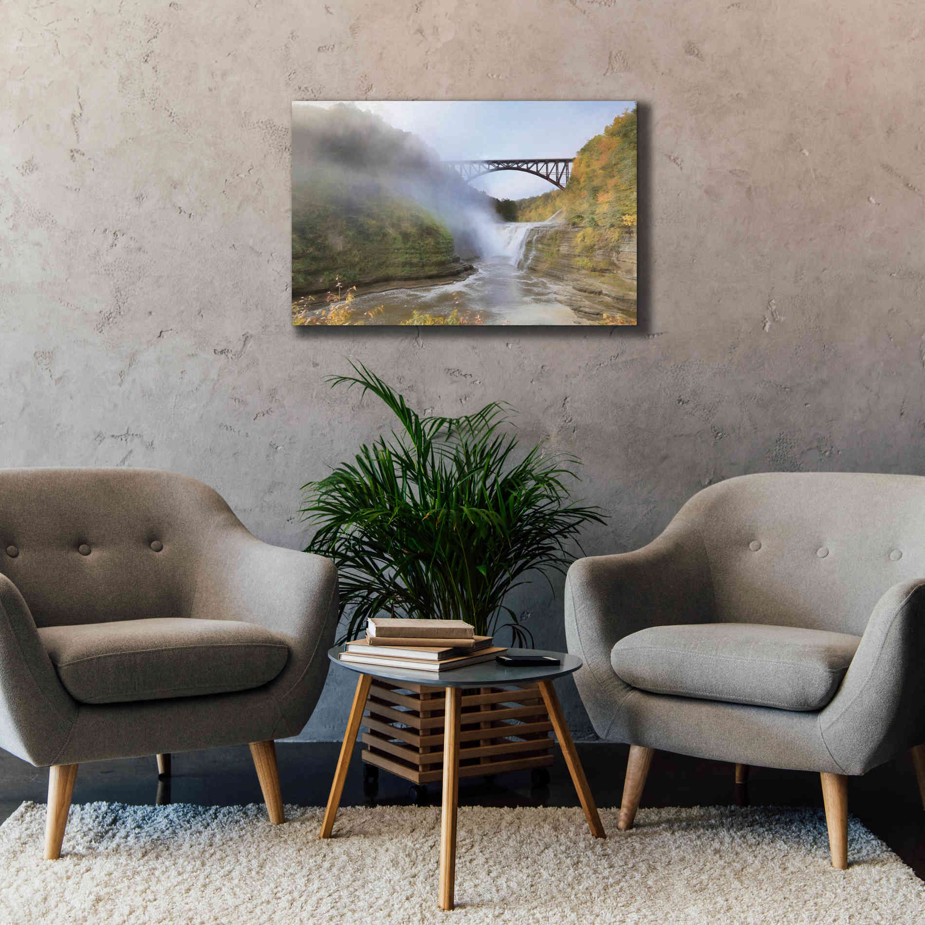 'Letchworth Upper Falls' by Lori Deiter, Canvas Wall Art,40 x 26