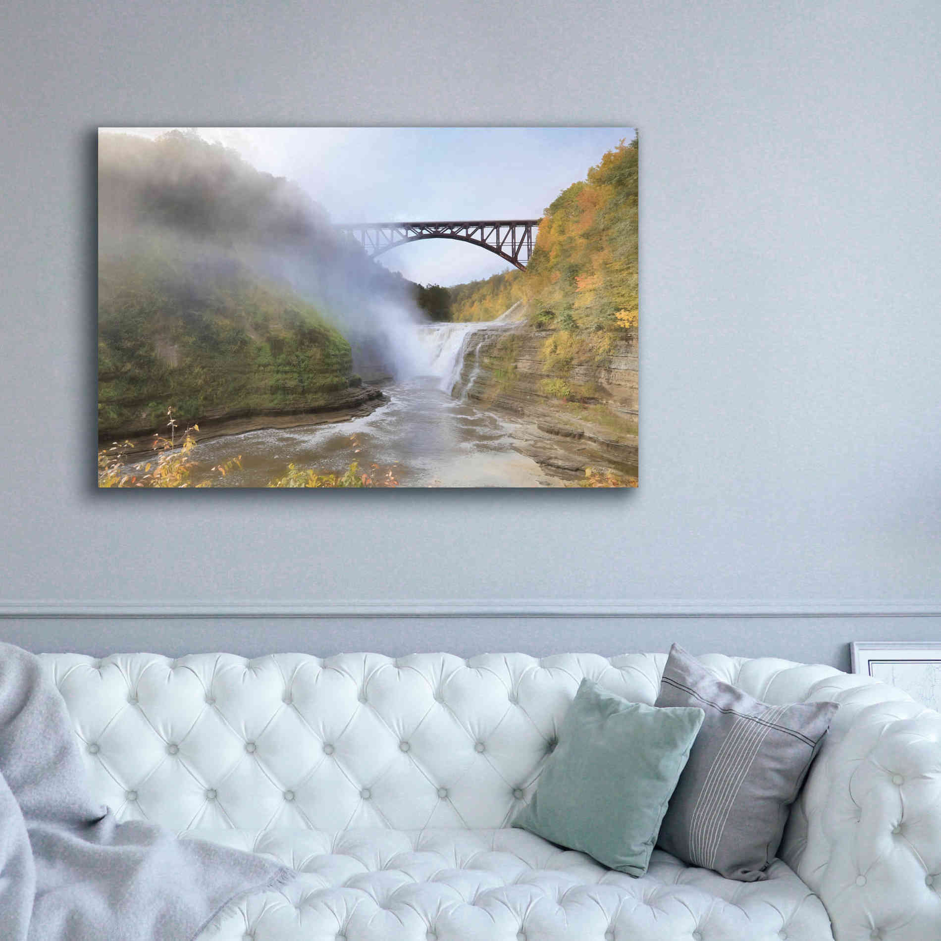'Letchworth Upper Falls' by Lori Deiter, Canvas Wall Art,60 x 40