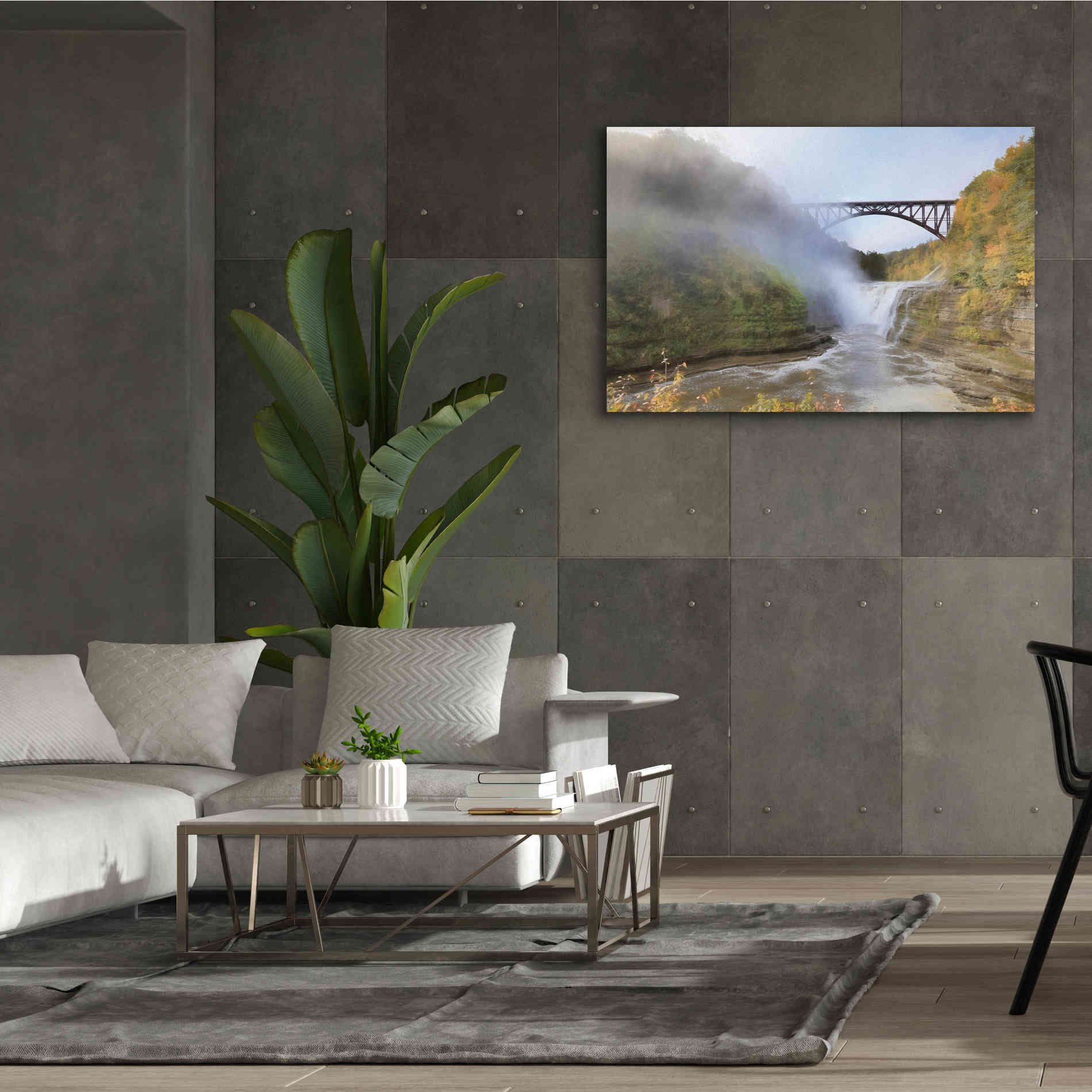 'Letchworth Upper Falls' by Lori Deiter, Canvas Wall Art,60 x 40