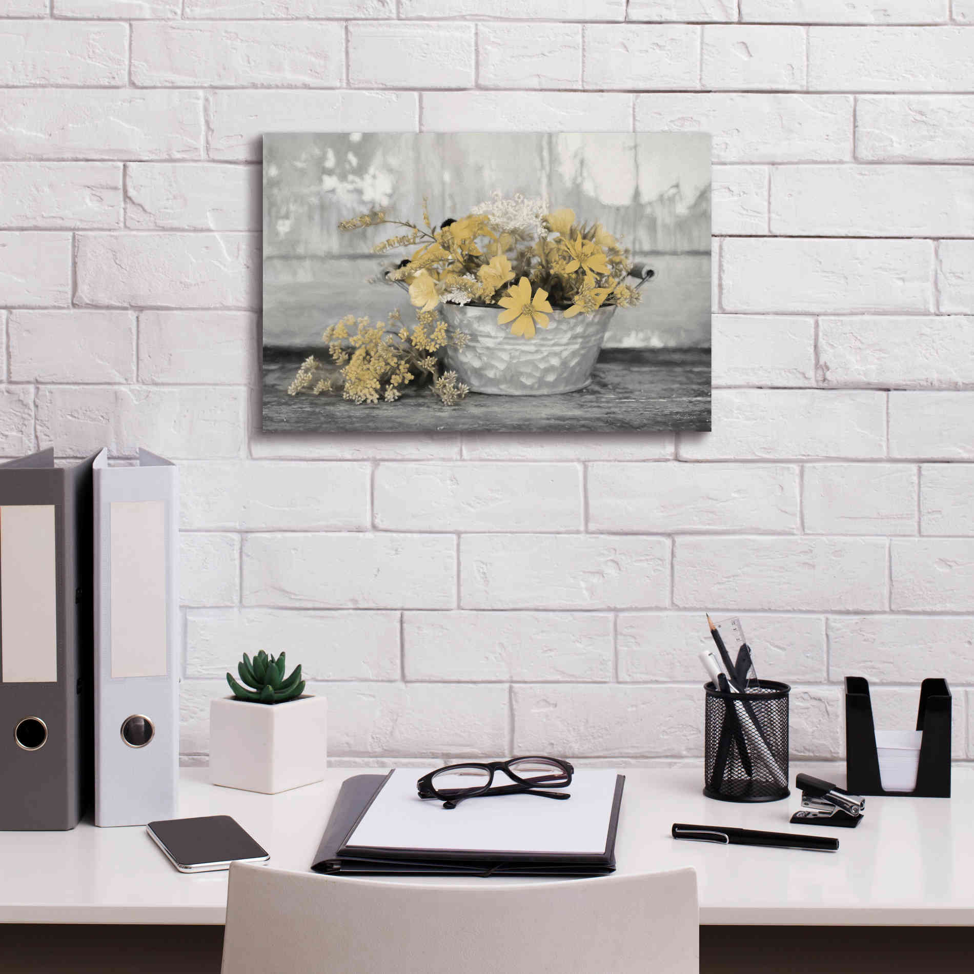 'Gold Wildflowers I' by Lori Deiter, Canvas Wall Art,18 x 12