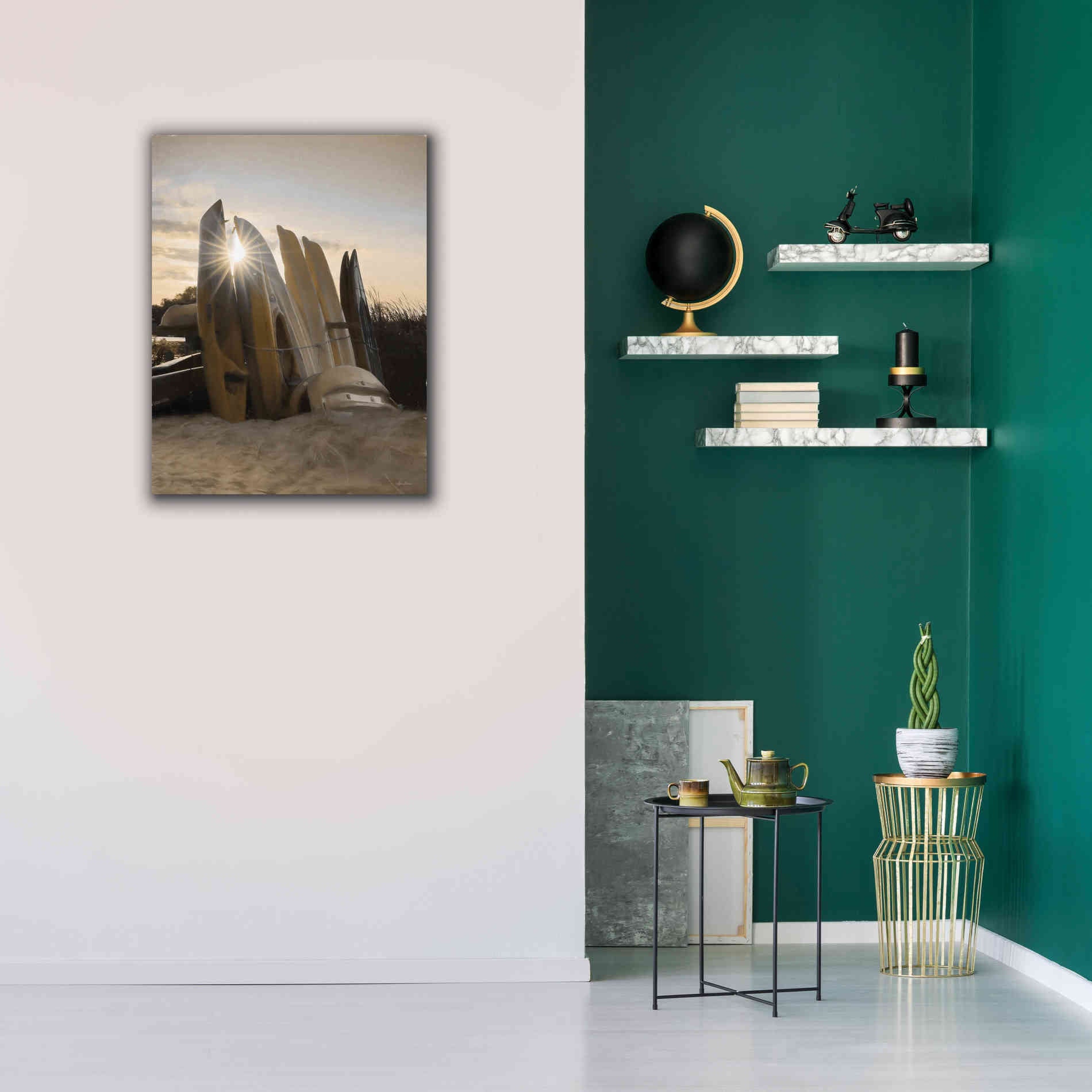 'Beach Kayaks' by Lori Deiter, Canvas Wall Art,26 x 34